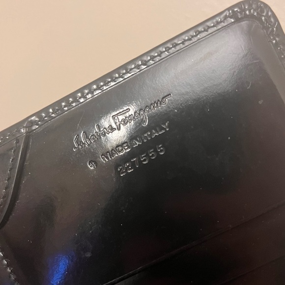 Salvatore Ferragamo Vintage Leather Wallet Gangini Black - Picture 9 of 13